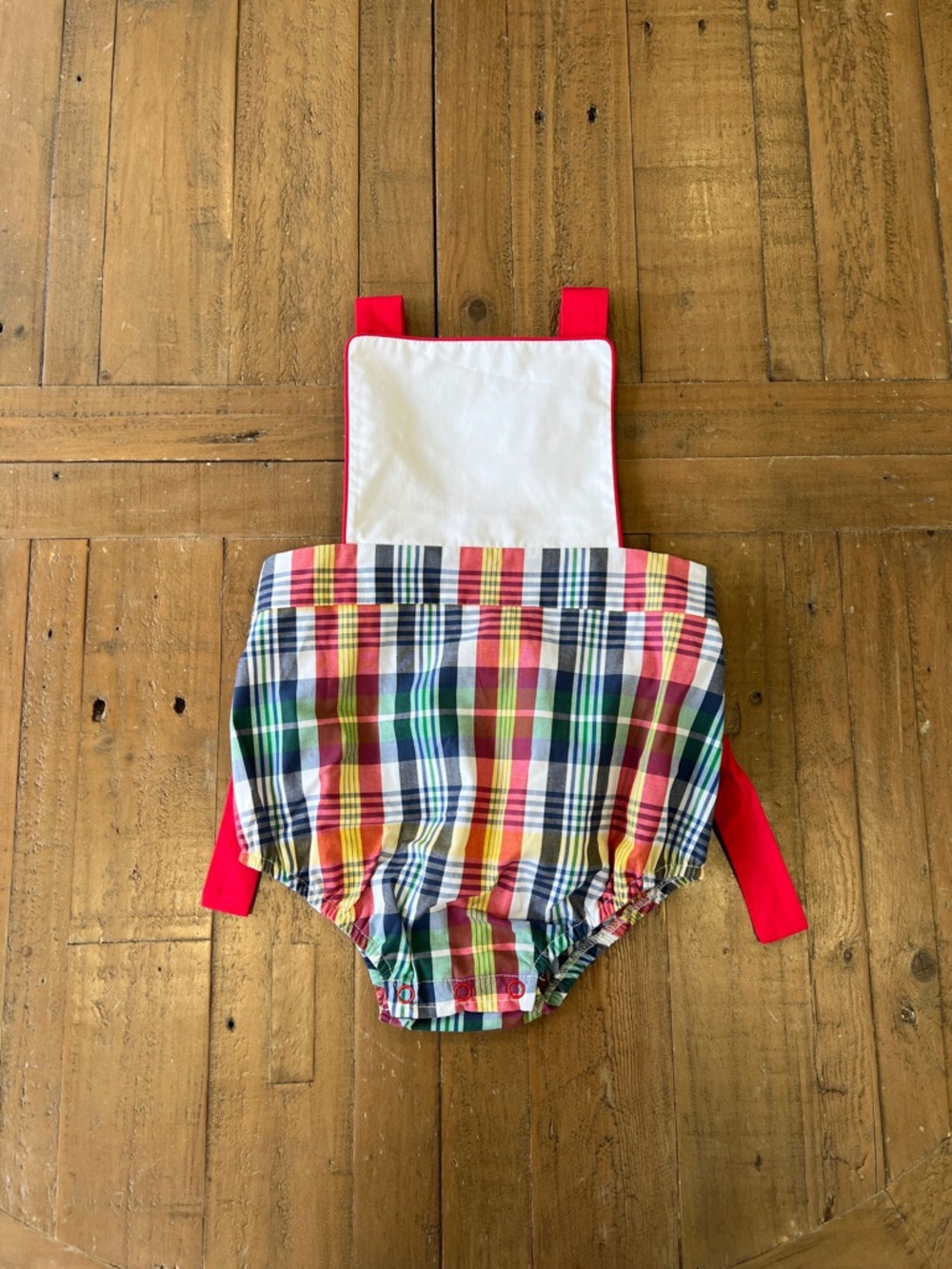 Beaufort bonnet company Sayre Sunsuit Montpelier Plaid White Richmond Red 3T nwt